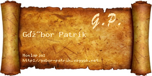 Gábor Patrik névjegykártya